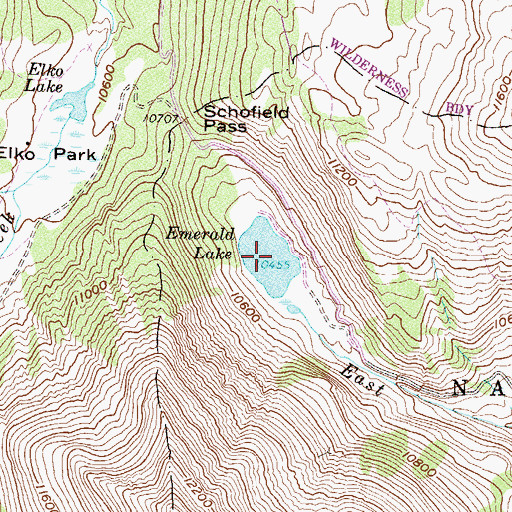 Topographic Map of Emerald Lake, CO