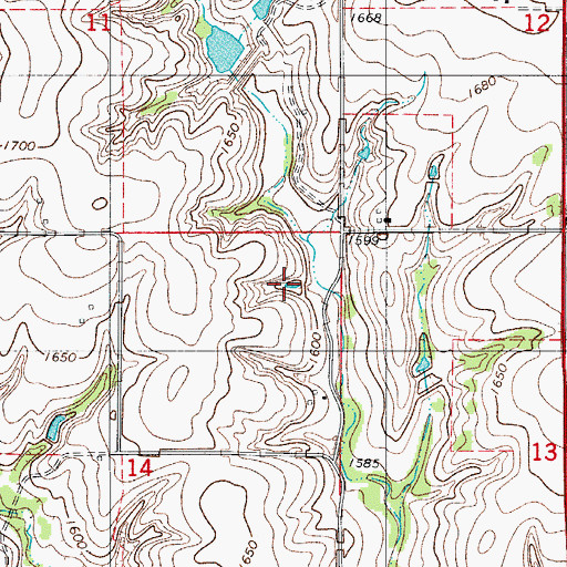 Topographic Map of Eaver Creek Site 4 Reservoir, OK