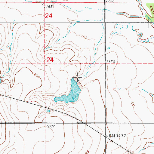 Topographic Map of Oknoname 141001 Dam, OK