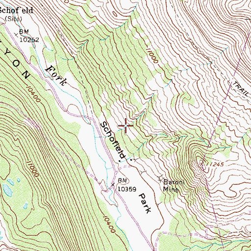 Topographic Map of Schofield Park, CO