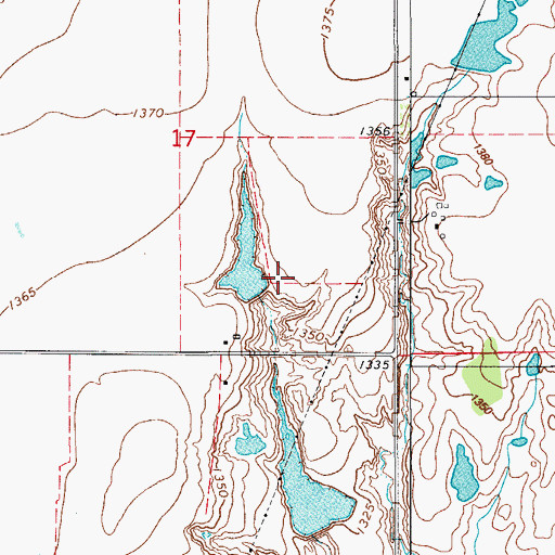 Topographic Map of Oknoname 141003 Dam, OK