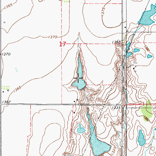Topographic Map of Oknoname 141003 Reservoir, OK