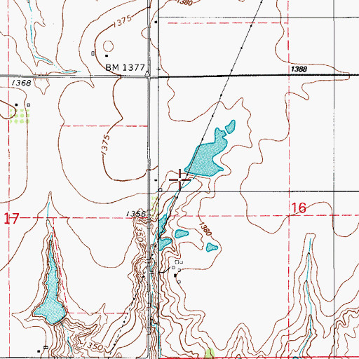 Topographic Map of Oknoname 141004 Dam, OK