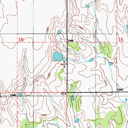 Topographic Map of Oknoname 141005 Dam, OK