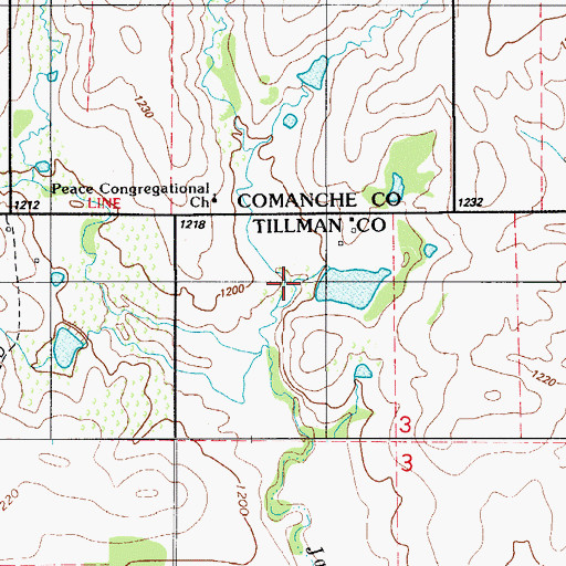 Topographic Map of Oknoname 141006 Dam, OK