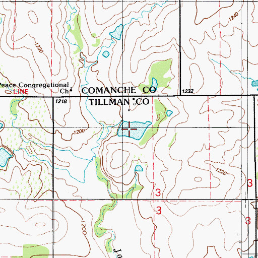 Topographic Map of Oknoname 141006 Reservoir, OK