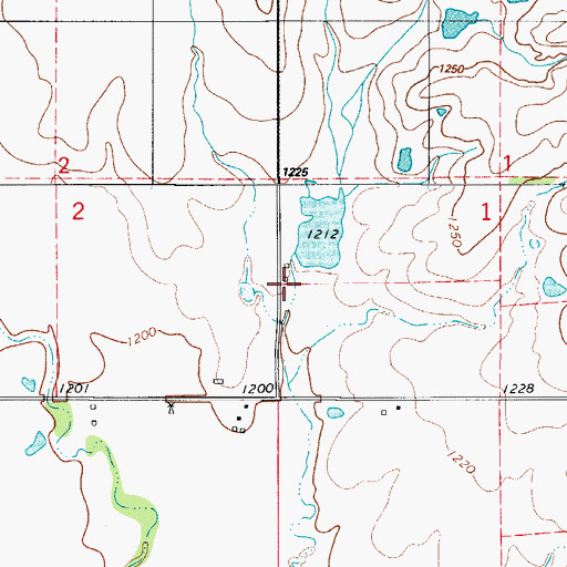 Topographic Map of Oknoname 141008 Dam, OK