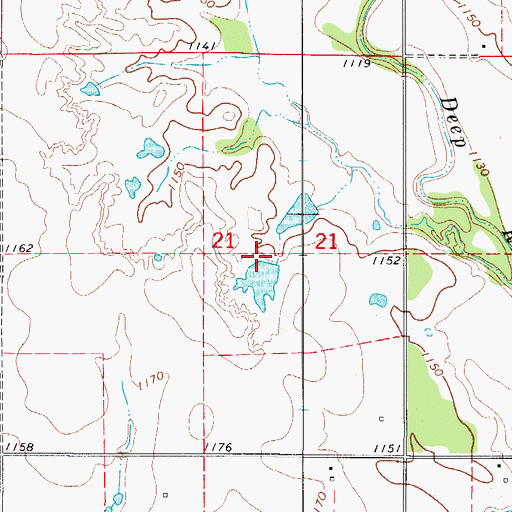 Topographic Map of Oknoname 141010 Dam, OK