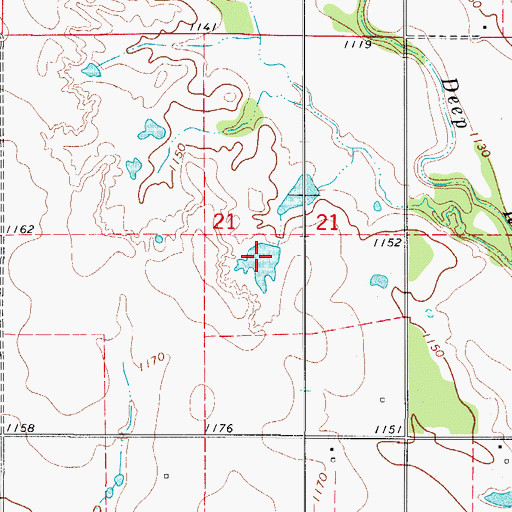 Topographic Map of Oknoname 141010 Reservoir, OK