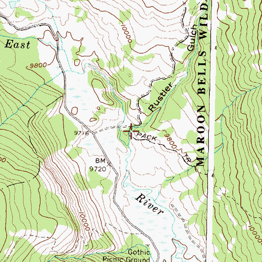Topographic Map of Rustler Gulch, CO