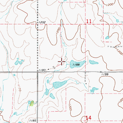 Topographic Map of Oknoname 141014 Dam, OK