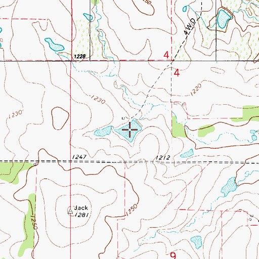 Topographic Map of Oknoname 141016 Dam, OK