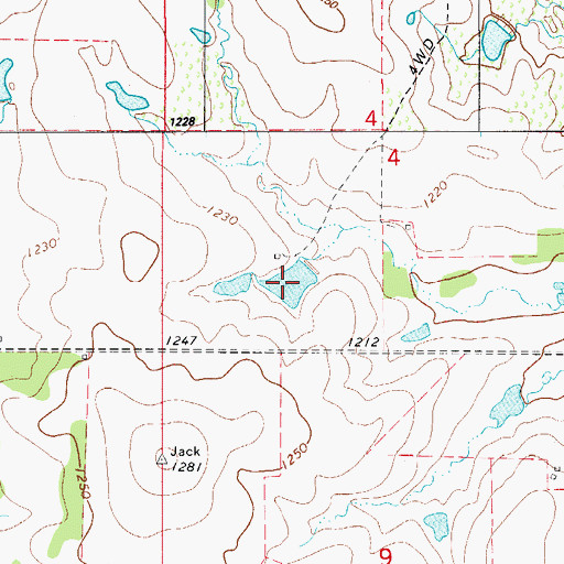 Topographic Map of Oknoname 141016 Reservoir, OK