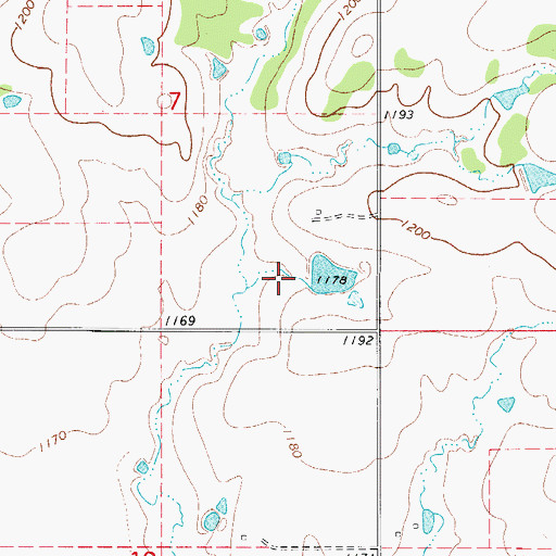 Topographic Map of Oknoname 141017 Dam, OK