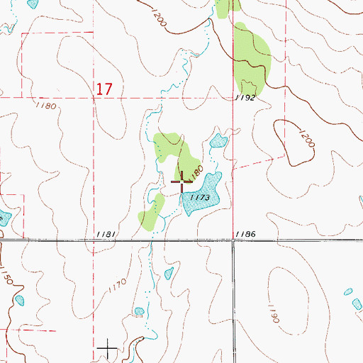 Topographic Map of Oknoname 141018 Dam, OK
