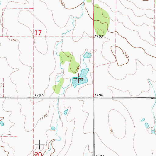 Topographic Map of Oknoname 141018 Reservoir, OK