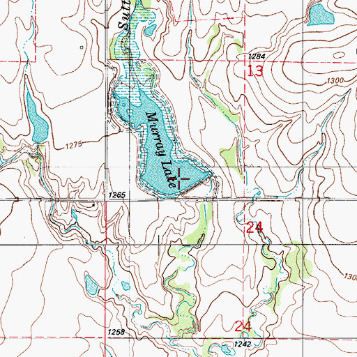 Topographic Map of Murray Dam and Lake, OK
