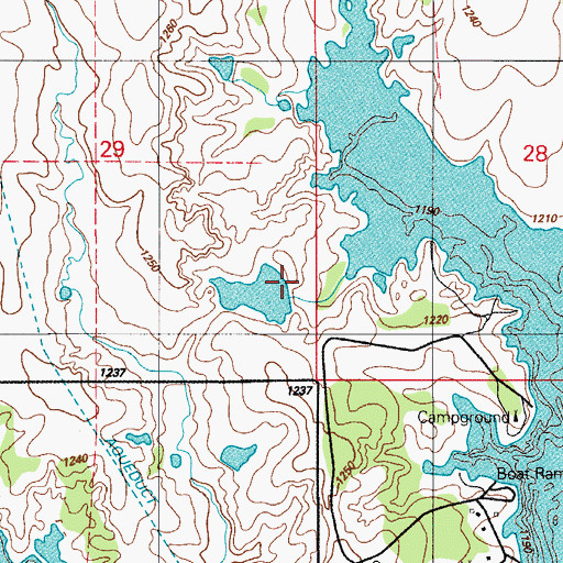 Topographic Map of Oknoname 141019 Dam, OK