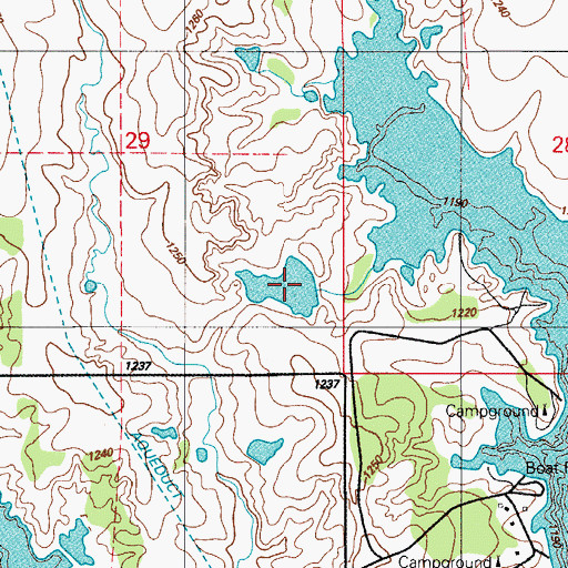 Topographic Map of Oknoname 141019 Reservoir, OK