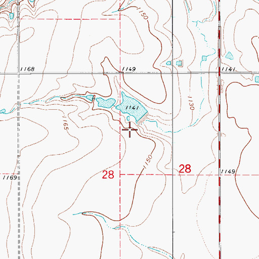 Topographic Map of Oknoname 141020 Reservoir, OK