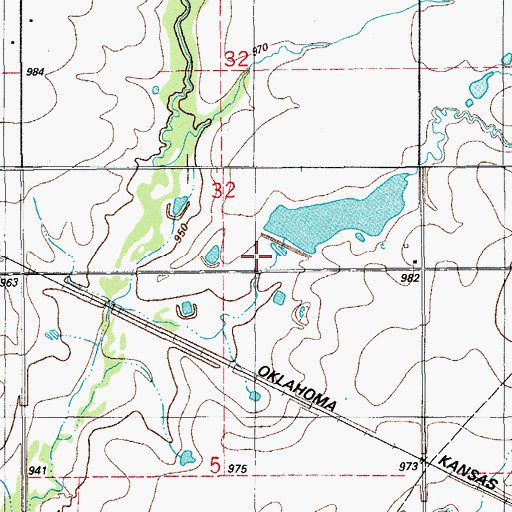 Topographic Map of Oknoname 033003 Dam, OK