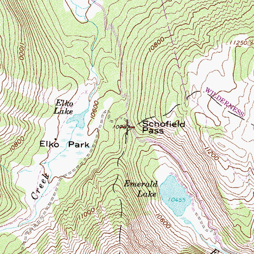 Topographic Map of Schofield Pass, CO