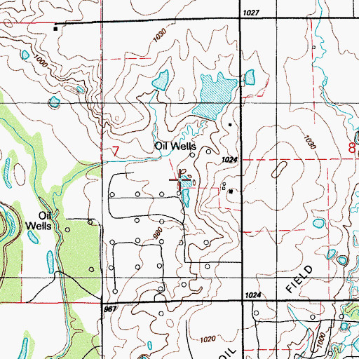 Topographic Map of Oknoname 033004 Reservoir, OK