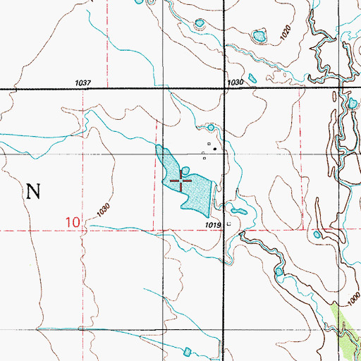 Topographic Map of Oknoname 033006 Reservoir, OK
