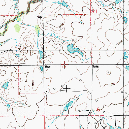 Topographic Map of Oknoname 033007 Dam, OK