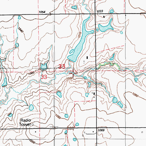 Topographic Map of Oknoname 033008 Dam, OK