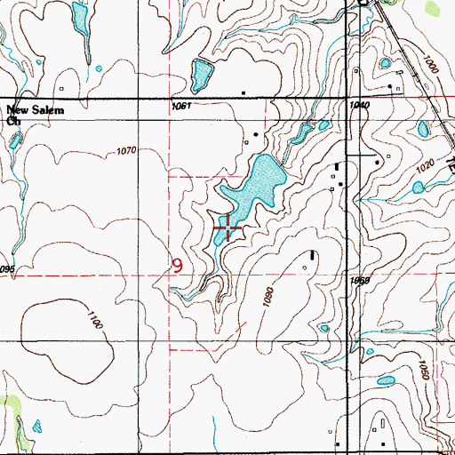 Topographic Map of Oknoname 033010 Dam, OK