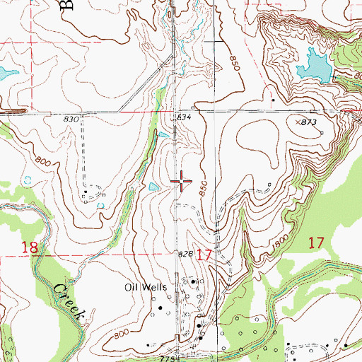 Topographic Map of Reagan Lake, OK