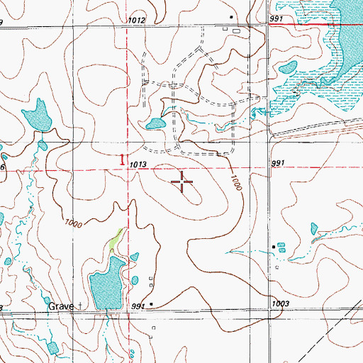 Topographic Map of Oknoname 067001 Dam, OK