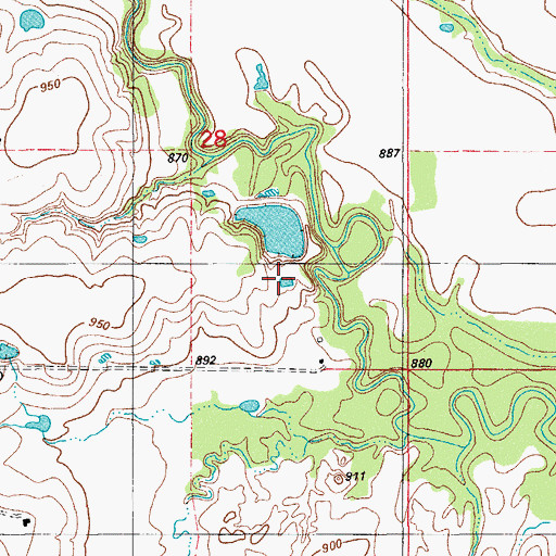 Topographic Map of Oknoname 067003 Reservoir, OK