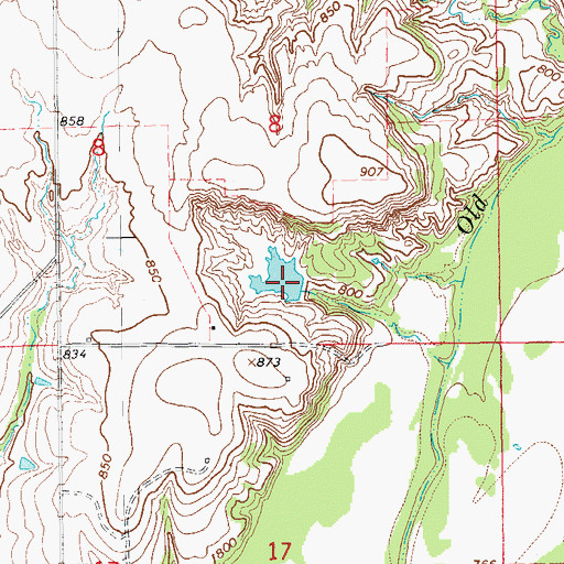 Topographic Map of Oknoname 067005 Dam, OK