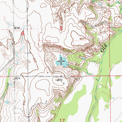 Topographic Map of Oknoname 067005 Reservoir, OK