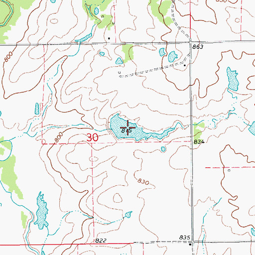 Topographic Map of Oknoname 067006 Reservoir, OK