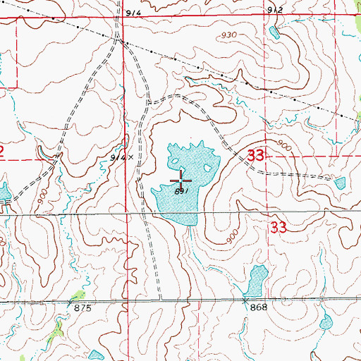 Topographic Map of Oknoname 067007 Reservoir, OK