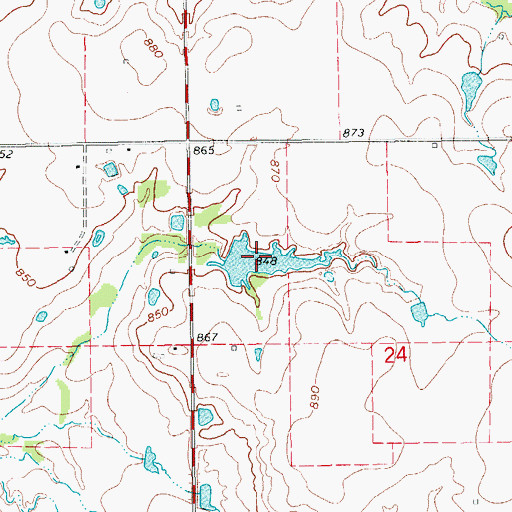 Topographic Map of Oknoname 067009 Reservoir, OK