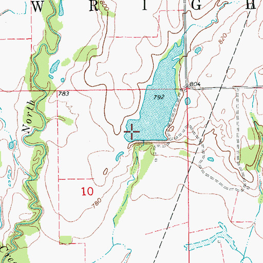 Topographic Map of Oknoname 067010 Dam, OK