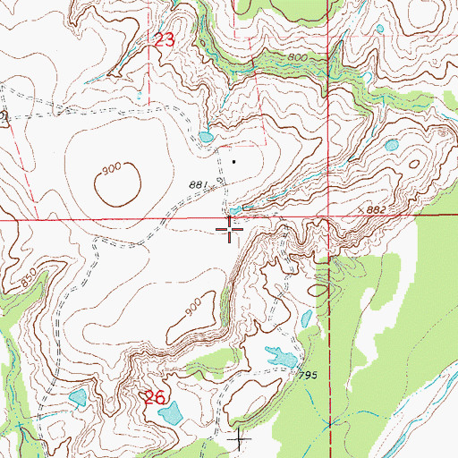 Topographic Map of Oknoname 067013 Dam, OK