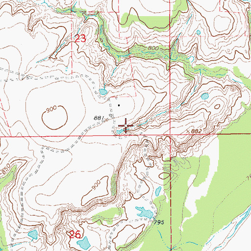 Topographic Map of Oknoname 067013 Reservoir, OK