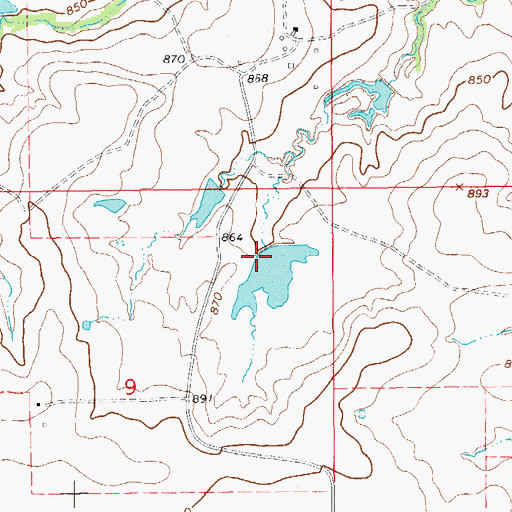 Topographic Map of Oknoname 067014 Dam, OK