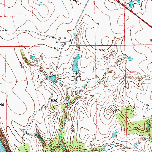 Topographic Map of Oknoname 067015 Dam, OK