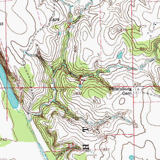 Topographic Map of Oknoname 067016 Dam, OK