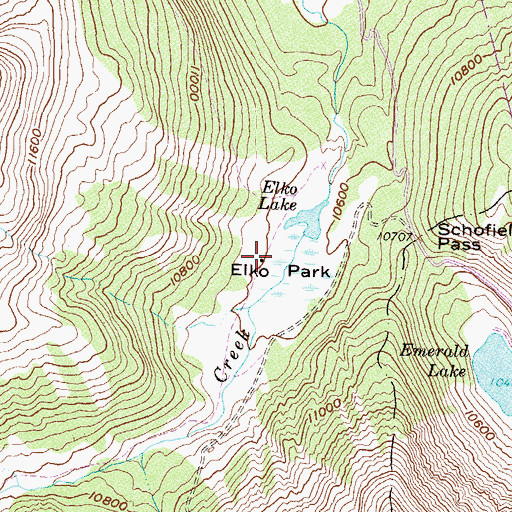 Topographic Map of Elko Park, CO