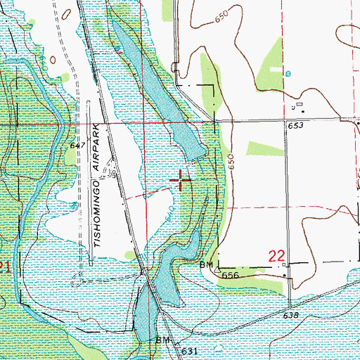 Topographic Map of Cottonwood Lake Dam, OK