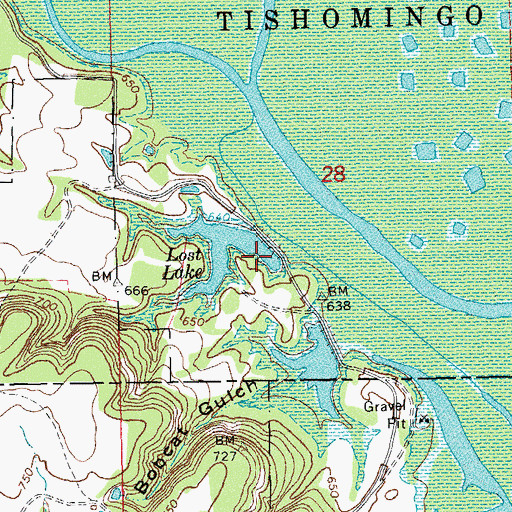 Topographic Map of Lost Lake Dam, OK