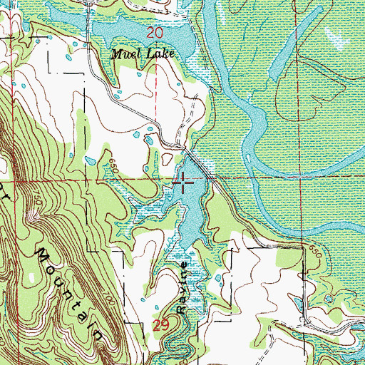 Topographic Map of Reeves Ravine Reservoir, OK