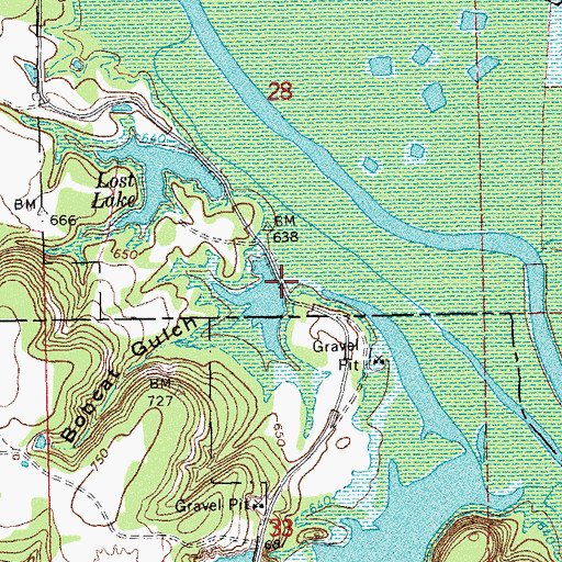 Topographic Map of Bobcat Lake, OK
